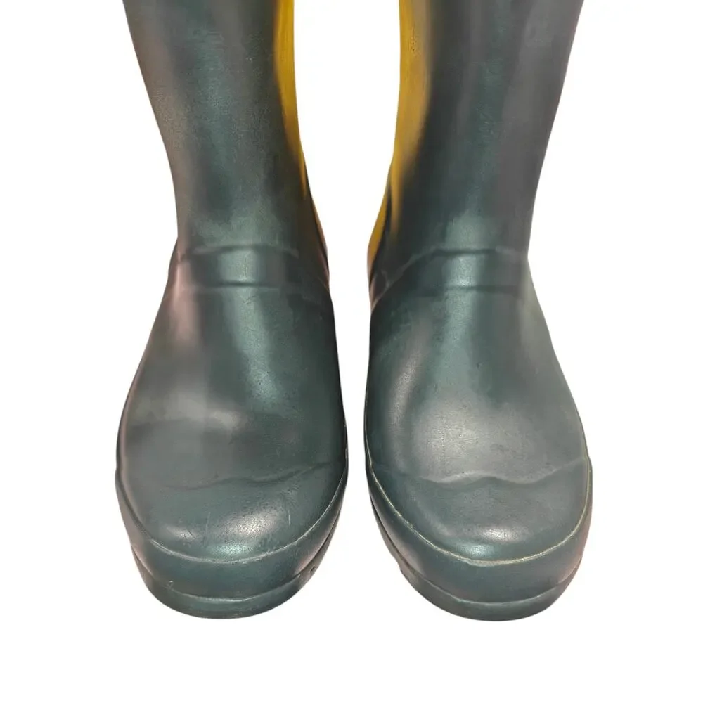 HUNTER Original Tall Kid's Rain Boots In Dark Olive Size 1